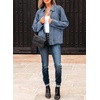 image:imageSidefeel Womens Jean Jacket Long Sleeve Button Down Ruffled Denim Jacket ShacketIceland Blue