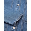 image:imageSidefeel Womens Jean Jacket Long Sleeve Button Down Ruffled Denim Jacket ShacketLight Blue