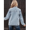 image:imageSidefeel Womens Jean Jacket Long Sleeve Button Down Ruffled Denim Jacket ShacketMyosotis