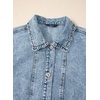 image:imageSidefeel Womens Jean Jacket Long Sleeve Button Down Ruffled Denim Jacket ShacketMyosotis