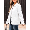 image:imageSidefeel Womens Jean Jacket Long Sleeve Button Down Ruffled Denim Jacket ShacketWhite