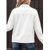 image:imageSidefeel Womens Jean Jacket Long Sleeve Button Down Ruffled Denim Jacket ShacketWhite