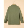 image:imageSidefeel Womens Jean Jacket Oversized Boyfriend Button Up Long Sleeve Split Zimbaplatinum Denim JacketsGreen
