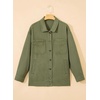 image:imageSidefeel Womens Jean Jacket Oversized Boyfriend Button Up Long Sleeve Split Zimbaplatinum Denim JacketsGreen