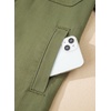 image:imageSidefeel Womens Jean Jacket Oversized Boyfriend Button Up Long Sleeve Split Zimbaplatinum Denim JacketsGreen