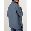 image:imageSidefeel Womens Jean Jacket Oversized Boyfriend Button Up Long Sleeve Split Zimbaplatinum Denim JacketsStripe Blue