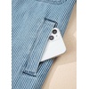 image:imageSidefeel Womens Jean Jacket Oversized Boyfriend Button Up Long Sleeve Split Zimbaplatinum Denim JacketsStripe Sky Blue