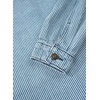 image:imageSidefeel Womens Jean Jacket Oversized Boyfriend Button Up Long Sleeve Split Zimbaplatinum Denim JacketsStripe Sky Blue