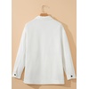 image:imageSidefeel Womens Jean Jacket Oversized Boyfriend Button Up Long Sleeve Split Zimbaplatinum Denim JacketsWhite