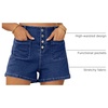 image:imageSidefeel Womens Jean Shorts Button Fly Stretchy High Waisted Summer Outfit Denim ShortsBlue