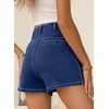 image:imageSidefeel Womens Jean Shorts Button Fly Stretchy High Waisted Summer Outfit Denim ShortsBlue