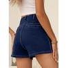 image:imageSidefeel Womens Jean Shorts Button Fly Stretchy High Waisted Summer Outfit Denim ShortsBluing