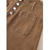 image:imageSidefeel Womens Jean Shorts Button Fly Stretchy High Waisted Summer Outfit Denim ShortsBrown