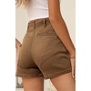 image:imageSidefeel Womens Jean Shorts Button Fly Stretchy High Waisted Summer Outfit Denim ShortsBrown