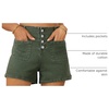 image:imageSidefeel Womens Jean Shorts Button Fly Stretchy High Waisted Summer Outfit Denim ShortsGreen