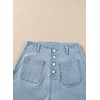image:imageSidefeel Womens Jean Shorts Button Fly Stretchy High Waisted Summer Outfit Denim ShortsIceland Blue