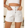 image:imageSidefeel Womens Jean Shorts Button Fly Stretchy High Waisted Summer Outfit Denim ShortsWhite