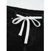 image:imageSidefeel Womens Jean Shorts High Waisted Drawstring Fold Hem Baggy Denim ShortsBlack