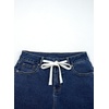 image:imageSidefeel Womens Jean Shorts High Waisted Drawstring Fold Hem Baggy Denim ShortsDark Blue