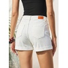 image:imageSidefeel Womens Jean Shorts High Waisted Drawstring Fold Hem Baggy Denim ShortsWhite