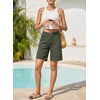 image:imageSidefeel Womens Jean Shorts High Waisted Stretchy Bermuda Pleated Denim Summer ShortsGreen