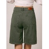 image:imageSidefeel Womens Jean Shorts High Waisted Stretchy Bermuda Pleated Denim Summer ShortsGreen