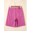 image:imageSidefeel Womens Jean Shorts High Waisted Stretchy Bermuda Pleated Denim Summer ShortsHot Pink