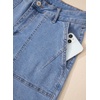 image:imageSidefeel Womens Jean Shorts High Waisted Stretchy Bermuda Pleated Denim Summer ShortsLight Blue