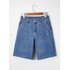 image:imageSidefeel Womens Jean Shorts High Waisted Stretchy Bermuda Pleated Denim Summer ShortsSky Blue