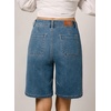 image:imageSidefeel Womens Jean Shorts High Waisted Stretchy Bermuda Pleated Denim Summer ShortsVintage Blue