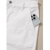 image:imageSidefeel Womens Jean Shorts High Waisted Stretchy Bermuda Pleated Denim Summer ShortsWhite