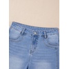 image:imageSidefeel Womens Jean Shorts High Waisted Stretchy Folded Hem Casual Trendy Patchwork Loose Fit Summer Denim ShortsIceland Blue