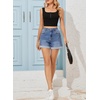 image:imageSidefeel Womens Jean Shorts High Waisted Stretchy Folded Hem Casual Trendy Patchwork Loose Fit Summer Denim ShortsLight Blue