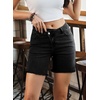 image:imageSidefeel Womens Jean Shorts High Waisted Stretchy Raw Hem Denim Summer ShortsBlack
