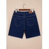image:imageSidefeel Womens Jean Shorts High Waisted Stretchy Raw Hem Denim Summer ShortsDark Blue
