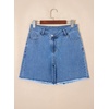 image:imageSidefeel Womens Jean Shorts High Waisted Stretchy Raw Hem Denim Summer ShortsLight Blue