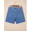 image:imageSidefeel Womens Jean Shorts High Waisted Stretchy Raw Hem Denim Summer ShortsLight Blue