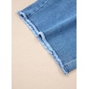 image:imageSidefeel Womens Jean Shorts High Waisted Stretchy Raw Hem Denim Summer ShortsLight Blue