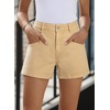 image:imageSidefeel Womens Jean Shorts High Waisted Stretchy Summer Denim Shorts with PocketsKhaki