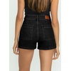 image:imageSidefeel Womens Jean Shorts High Waisted Stretchy Trendy Seamed Front Casual Summer Loose Denim Shorts with PocketsBlack