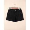 image:imageSidefeel Womens Jean Shorts High Waisted Stretchy Trendy Seamed Front Casual Summer Loose Denim Shorts with PocketsBlack