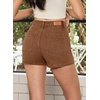 image:imageSidefeel Womens Jean Shorts High Waisted Stretchy Trendy Seamed Front Casual Summer Loose Denim Shorts with PocketsBrown