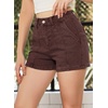 image:imageSidefeel Womens Jean Shorts High Waisted Stretchy Trendy Seamed Front Casual Summer Loose Denim Shorts with PocketsCoffee