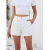 image:imageSidefeel Womens Jean Shorts High Waisted Stretchy Trendy Seamed Front Casual Summer Loose Denim Shorts with PocketsCream White