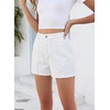 image:imageSidefeel Womens Jean Shorts High Waisted Stretchy Trendy Seamed Front Casual Summer Loose Denim Shorts with PocketsCream White