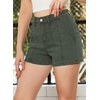 image:imageSidefeel Womens Jean Shorts High Waisted Stretchy Trendy Seamed Front Casual Summer Loose Denim Shorts with PocketsGreen