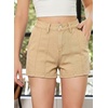 image:imageSidefeel Womens Jean Shorts High Waisted Stretchy Trendy Seamed Front Casual Summer Loose Denim Shorts with PocketsKhaki