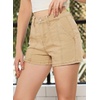 image:imageSidefeel Womens Jean Shorts High Waisted Stretchy Trendy Seamed Front Casual Summer Loose Denim Shorts with PocketsKhaki