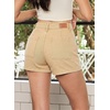 image:imageSidefeel Womens Jean Shorts High Waisted Stretchy Trendy Seamed Front Casual Summer Loose Denim Shorts with PocketsKhaki