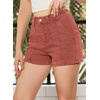 image:imageSidefeel Womens Jean Shorts High Waisted Stretchy Trendy Seamed Front Casual Summer Loose Denim Shorts with PocketsMineral Red